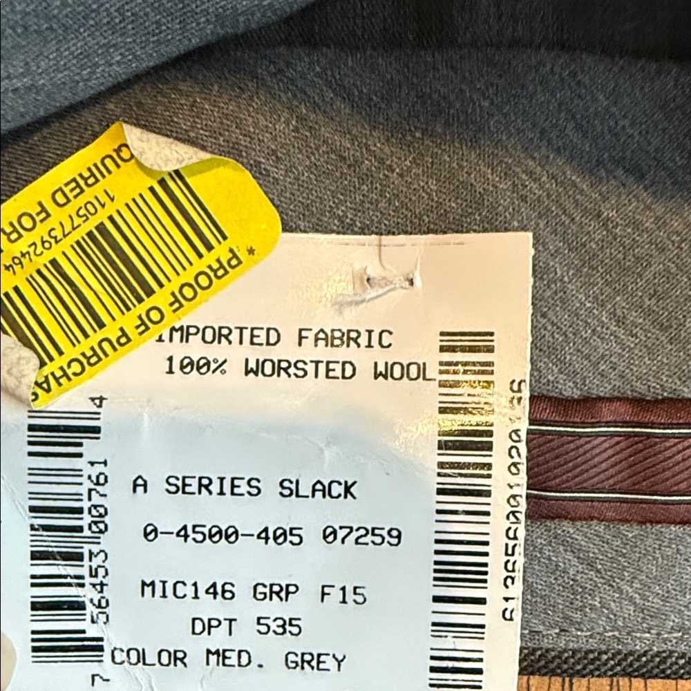 Hickey Freeman Men’s Wool Dress Pants- Grey, Size 36 Regular - Picture 5 of 9